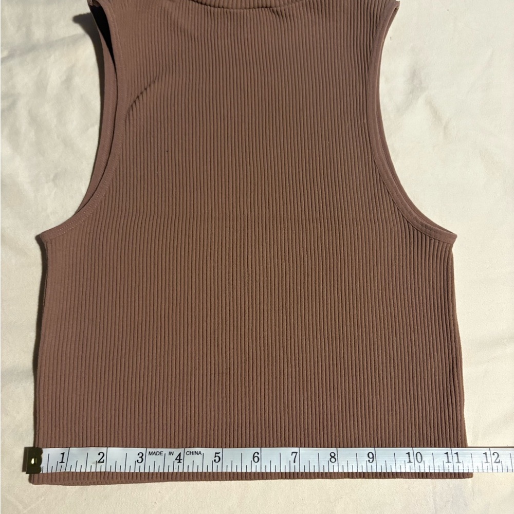Zara Ribbed Tan Tank Top